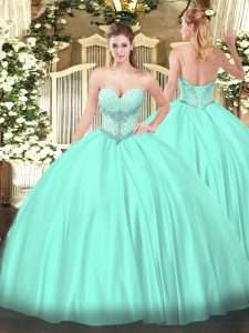 Sleeveless Lace Up Floor Length Beading Quinceanera Dress