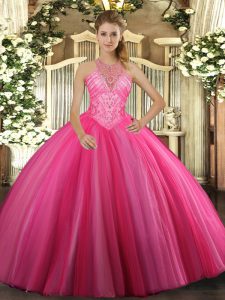 Excellent Sleeveless Beading Lace Up Quinceanera Dress