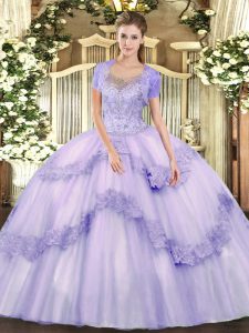 Ideal Sleeveless Clasp Handle Floor Length Beading and Appliques 15 Quinceanera Dress