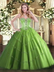 Sweetheart Sleeveless Lace Up 15 Quinceanera Dress Tulle