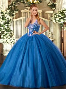 Admirable Sleeveless Lace Up Floor Length Beading Sweet 16 Quinceanera Dress