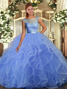 Elegant Sleeveless Backless Beading and Ruffles Ball Gown Prom Dress