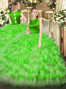 Beautiful Floor Length Ball Gowns Sleeveless Ball Gown Prom Dress Clasp Handle
