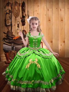 New Arrival Sleeveless Floor Length Beading and Embroidery Lace Up Pageant Dress