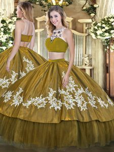 Cute Sleeveless Beading and Appliques Backless 15th Birthday Dress
