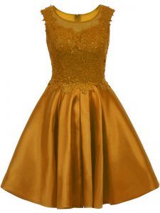 Captivating Brown Dama Dress for Quinceanera Prom and Party with Lace Scoop Sleeveless Zipper