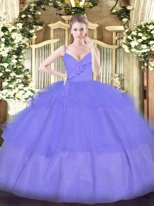 Fabulous Sleeveless Ruffled Layers Zipper 15 Quinceanera Dress