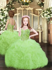 Sleeveless Organza Lace Up Kids Formal Wear for Party and Quinceanera