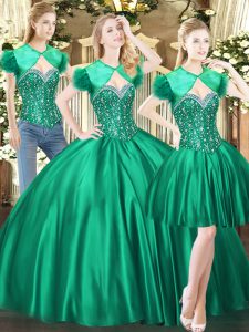 Superior Sweetheart Sleeveless Tulle Sweet 16 Quinceanera Dress Beading Lace Up