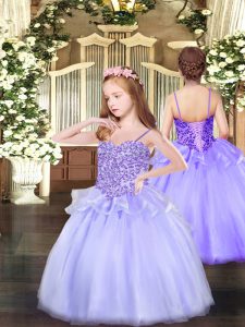 Discount Sleeveless Appliques Lace Up Kids Pageant Dress