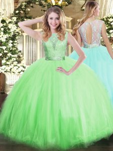 Floor Length Quinceanera Dresses Scoop Sleeveless Backless