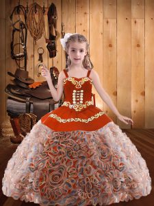 Floor Length Ball Gowns Sleeveless Multi-color Little Girls Pageant Dress Wholesale Lace Up