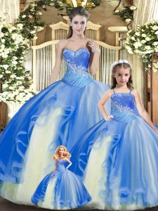 Multi-color Sweetheart Lace Up Beading and Ruching 15 Quinceanera Dress Sleeveless