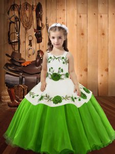 Classical Sleeveless Organza Lace Up Pageant Gowns For Girls for Sweet 16 and Quinceanera