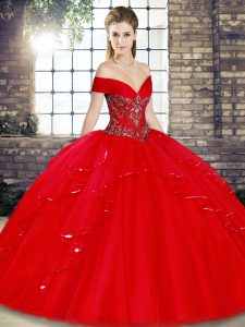 Sleeveless Lace Up Floor Length Beading and Ruffles Sweet 16 Dresses