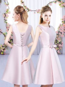 Sleeveless Bowknot Lace Up Quinceanera Court of Honor Dress