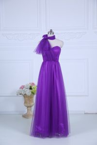 Halter Top Sleeveless Tulle Vestidos de Damas Ruching Zipper