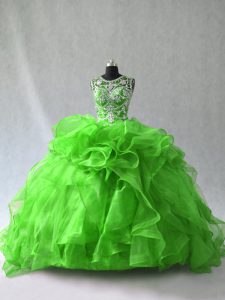 Floor Length Lace Up Sweet 16 Dresses for Sweet 16 and Quinceanera with Beading and Ruffles