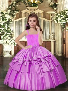 Sleeveless Ruffled Layers Lace Up Kids Formal Wear