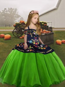 Super Floor Length Ball Gowns Sleeveless Pageant Gowns For Girls Lace Up