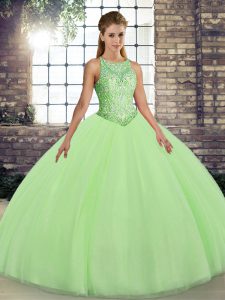 New Arrival Sleeveless Embroidery Lace Up Sweet 16 Quinceanera Dress