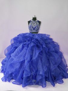 Sleeveless Beading and Ruffles Backless Quinceanera Dress