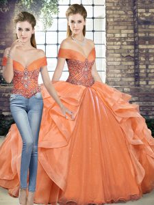 Enchanting Organza Sleeveless Floor Length Quinceanera Dresses and Beading and Ruffles