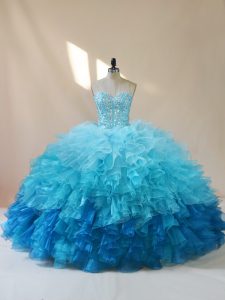 Eye-catching Floor Length Ball Gowns Sleeveless Multi-color Sweet 16 Dress Lace Up