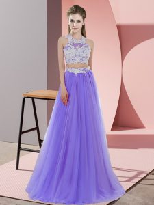 Halter Top Sleeveless Tulle Court Dresses for Sweet 16 Lace Zipper