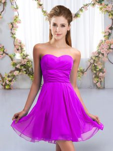 On Sale Sweetheart Sleeveless Lace Up Court Dresses for Sweet 16 Purple Chiffon
