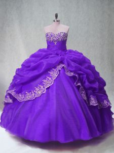 Sleeveless Beading and Appliques and Pick Ups Lace Up Vestidos de Quinceanera