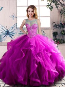 Excellent Floor Length Ball Gowns Sleeveless Purple Sweet 16 Quinceanera Dress Lace Up