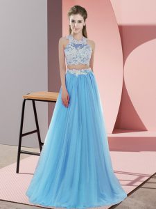 Tulle Sleeveless Floor Length Dama Dress and Lace