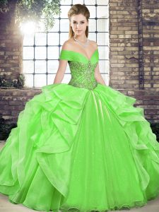 Sleeveless Beading and Ruffles Lace Up Quinceanera Dresses