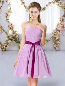 Sleeveless Lace Up Mini Length Belt Vestidos de Damas