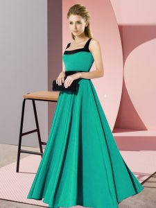 Turquoise Zipper Quinceanera Court Dresses Belt Sleeveless Floor Length