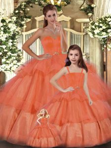 Organza Sleeveless Floor Length Ball Gown Prom Dress and Ruffled Layers