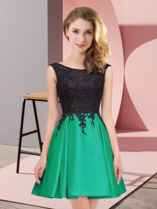 Modern Green Scoop Zipper Lace Quinceanera Dama Dress Sleeveless