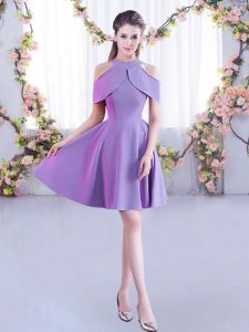 Ruching Court Dresses for Sweet 16 Lavender Zipper Short Sleeves Mini Length
