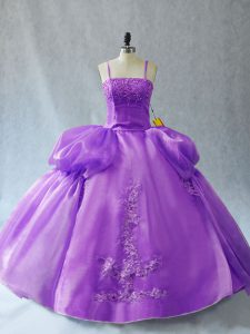 Stunning Floor Length Ball Gowns Sleeveless Lavender Sweet 16 Quinceanera Dress Lace Up