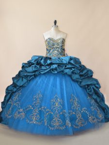 Sleeveless Brush Train Lace Up Beading and Pick Ups Vestidos de Quinceanera