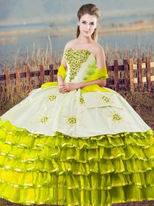 Admirable Olive Green Sleeveless Organza Lace Up Sweet 16 Dresses for Sweet 16 and Quinceanera