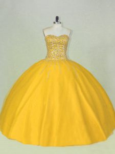 Comfortable Tulle Sleeveless Floor Length Vestidos de Quinceanera and Beading