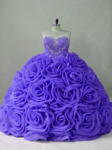 Flirting Lavender Sweetheart Neckline Beading Quinceanera Gowns Sleeveless Lace Up