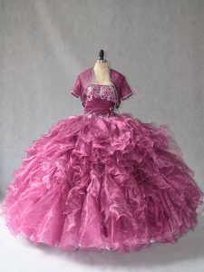 Best Strapless Sleeveless Organza Quinceanera Dress Beading and Ruffles Lace Up