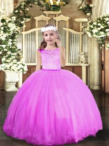 Fancy Scoop Sleeveless Tulle Little Girls Pageant Dress Wholesale Beading Zipper