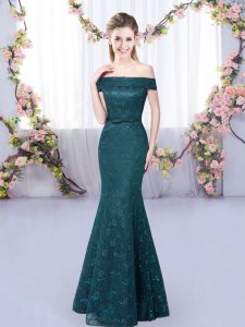 Dynamic Sleeveless Floor Length Quinceanera Dama Dress and Lace