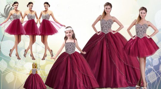 Exceptional Sweetheart Sleeveless Tulle 15th Birthday Dress Beading Lace Up