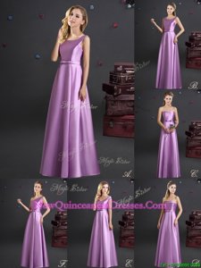 Luxurious Lilac Quinceanera Dama Dress for Prom and For withBowknot Square Sleeveless Zipper