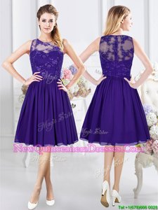Affordable Scoop Sleeveless Lace Zipper Damas Dress